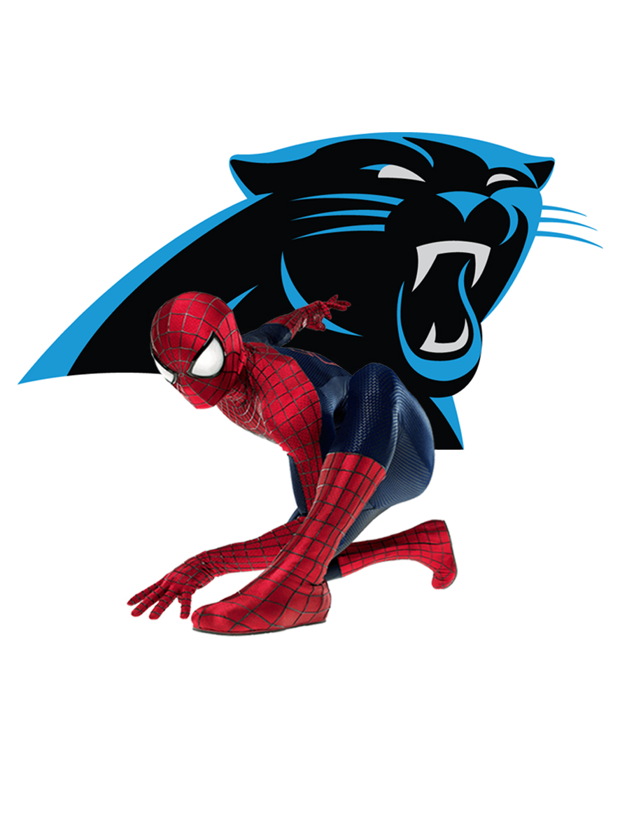 Carolina Panthers Spider Man Logo vinyl decal